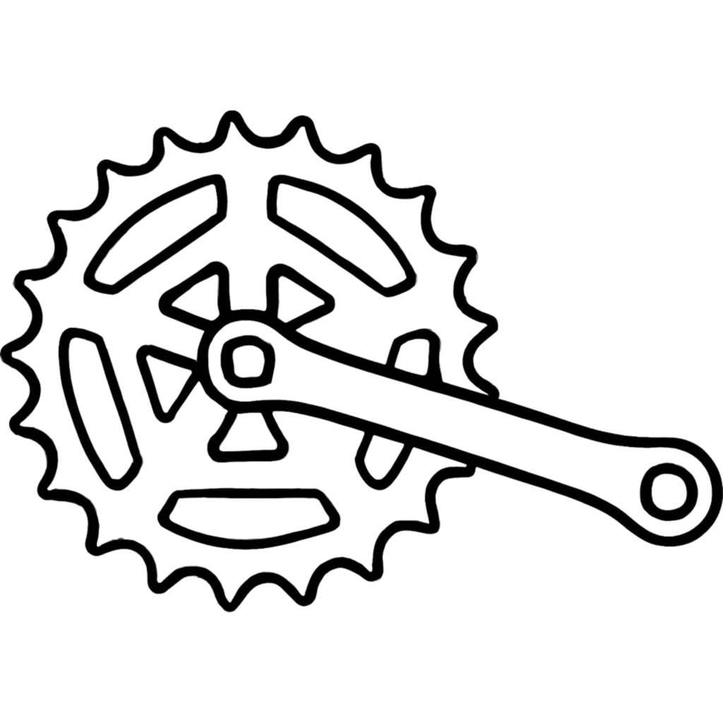 Icone de pedalier de velo noir