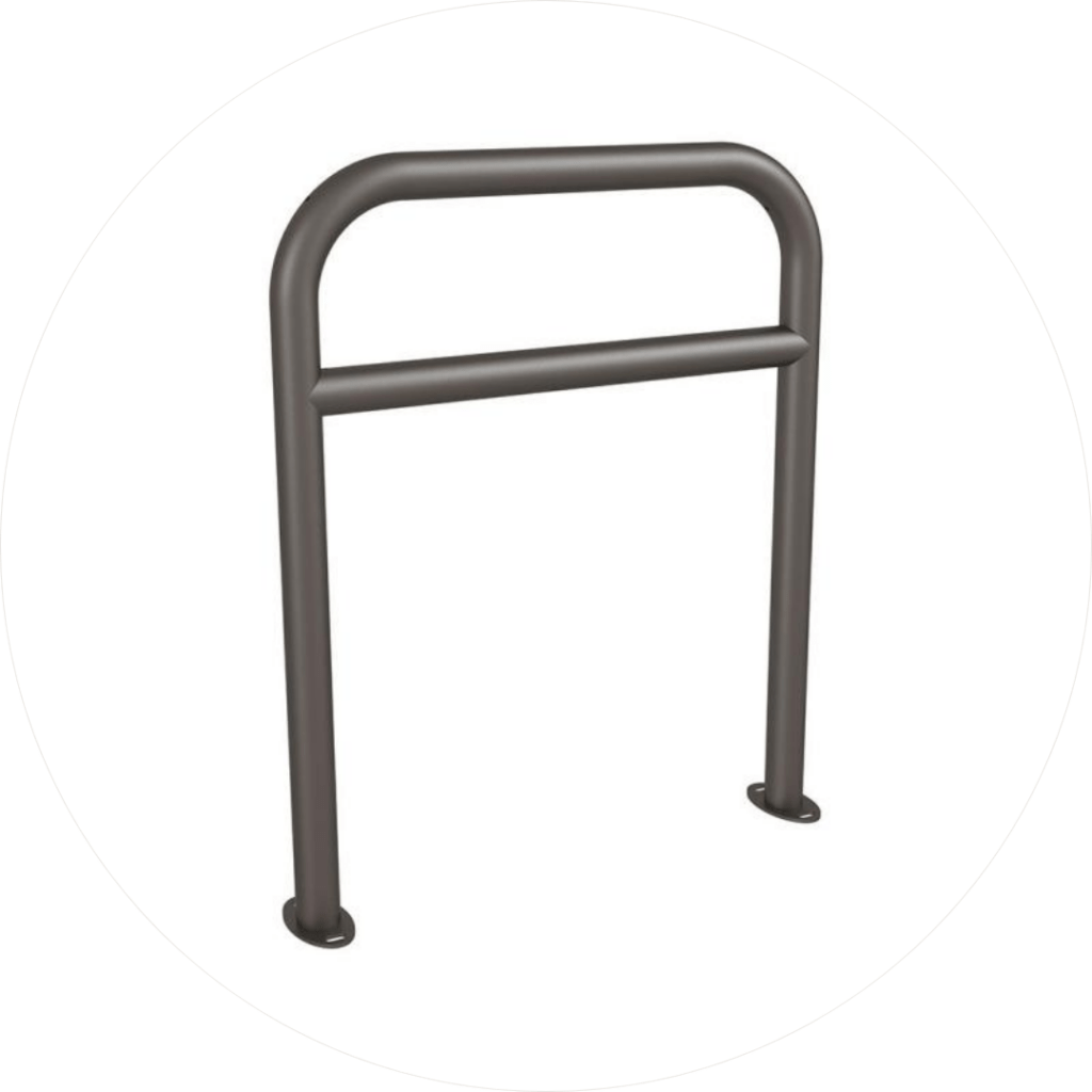 un arceau de stationnement vélo détouré sur fond blanc